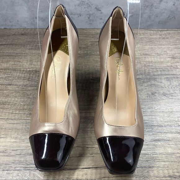 Cole Haan~”NAMI” Air Pump~Beige/Brown Patent Toe & Heel Shoes~Size 8.5 B - Picture 3 of 9